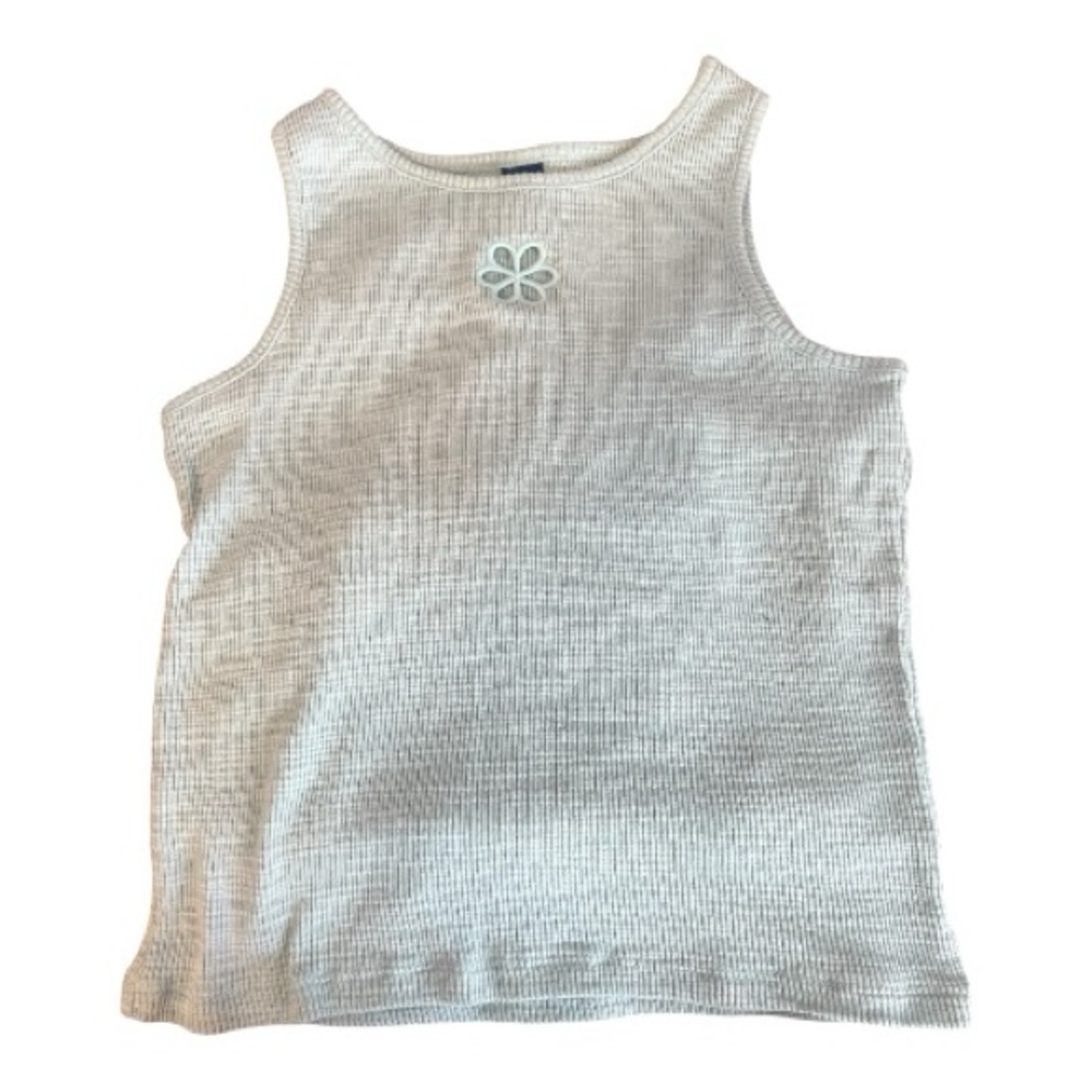 Old Navy Teal Tank Top with Floral Accent